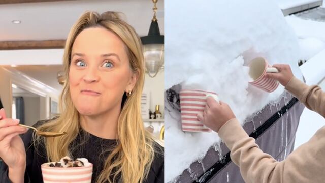 Reese Witherspoon criticada por comer capuchino hecho con nieve que cayó en su patio