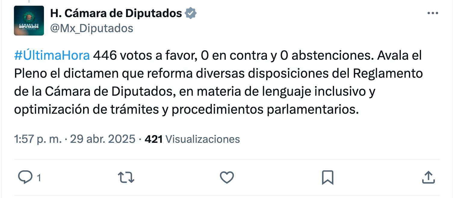 Presidencia de la Cámara de Diputados pierde facultades