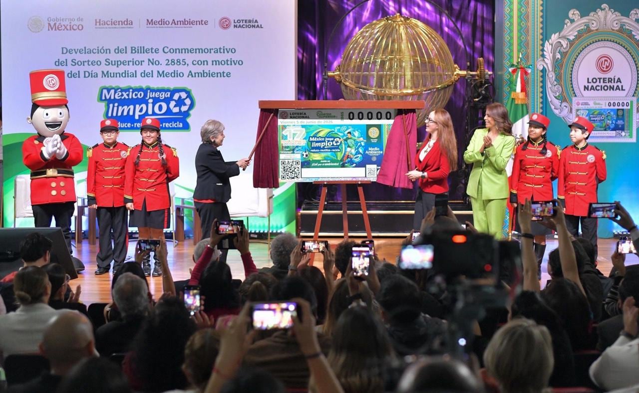 Lotería Nacional y Semarnat promueven reciclaje con billete conmemorativo 2026.