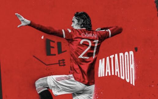 Edinson Cavani utilizará el 21 con el Manchester United