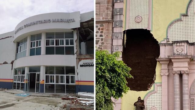 Daños materiales por sismo en Michoacán
