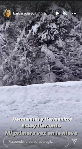 Bárbara de Regil llora tras conocer la nieve.