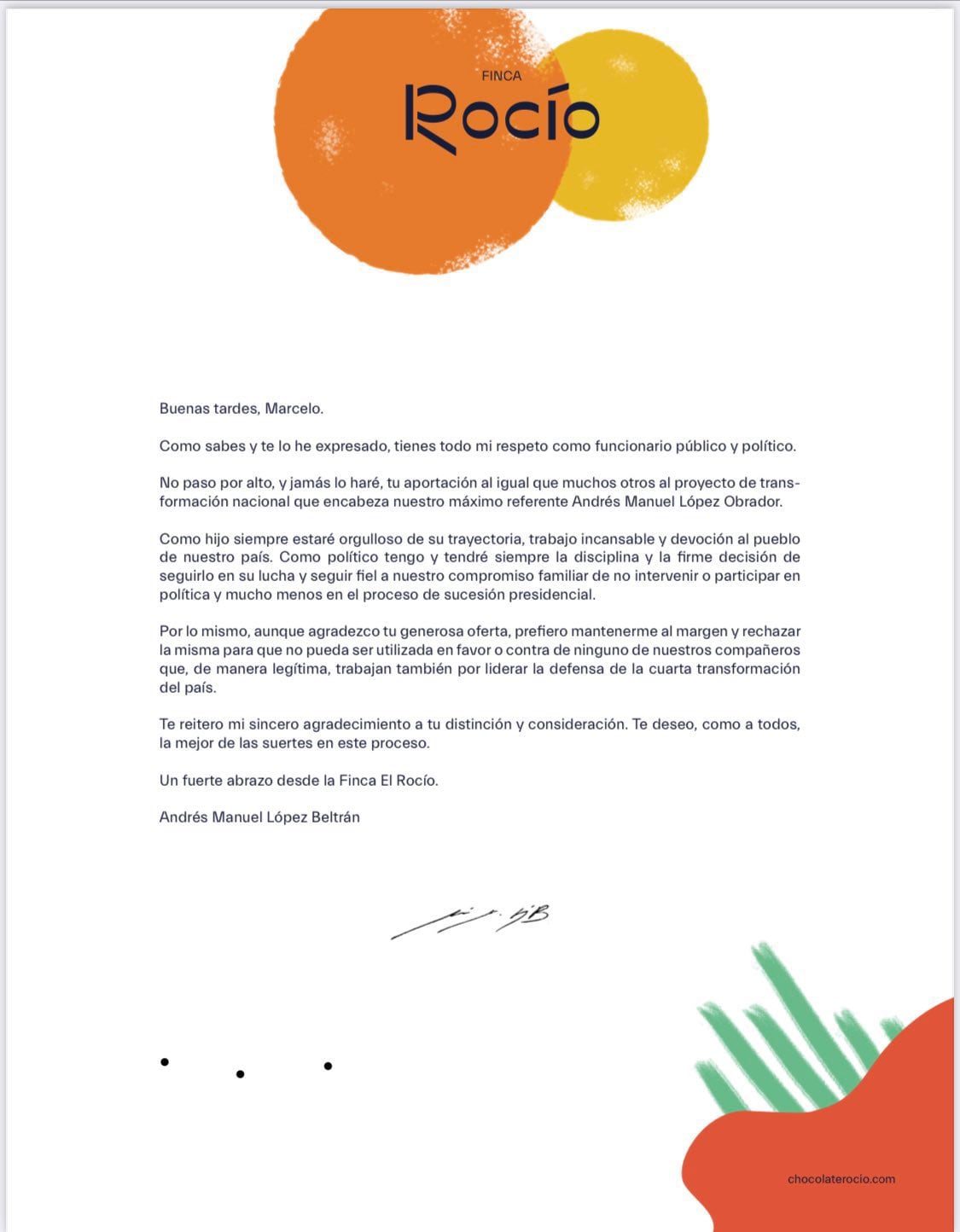 Andrés Manuel López Beltrán rechaza secretaría de Marcelo Ebrard