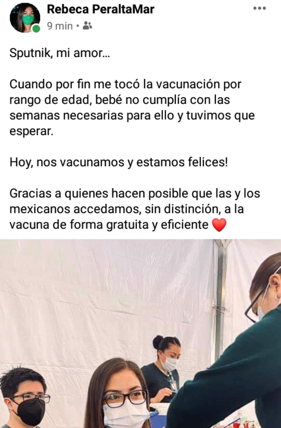 Rebeca Peralta en Facebook