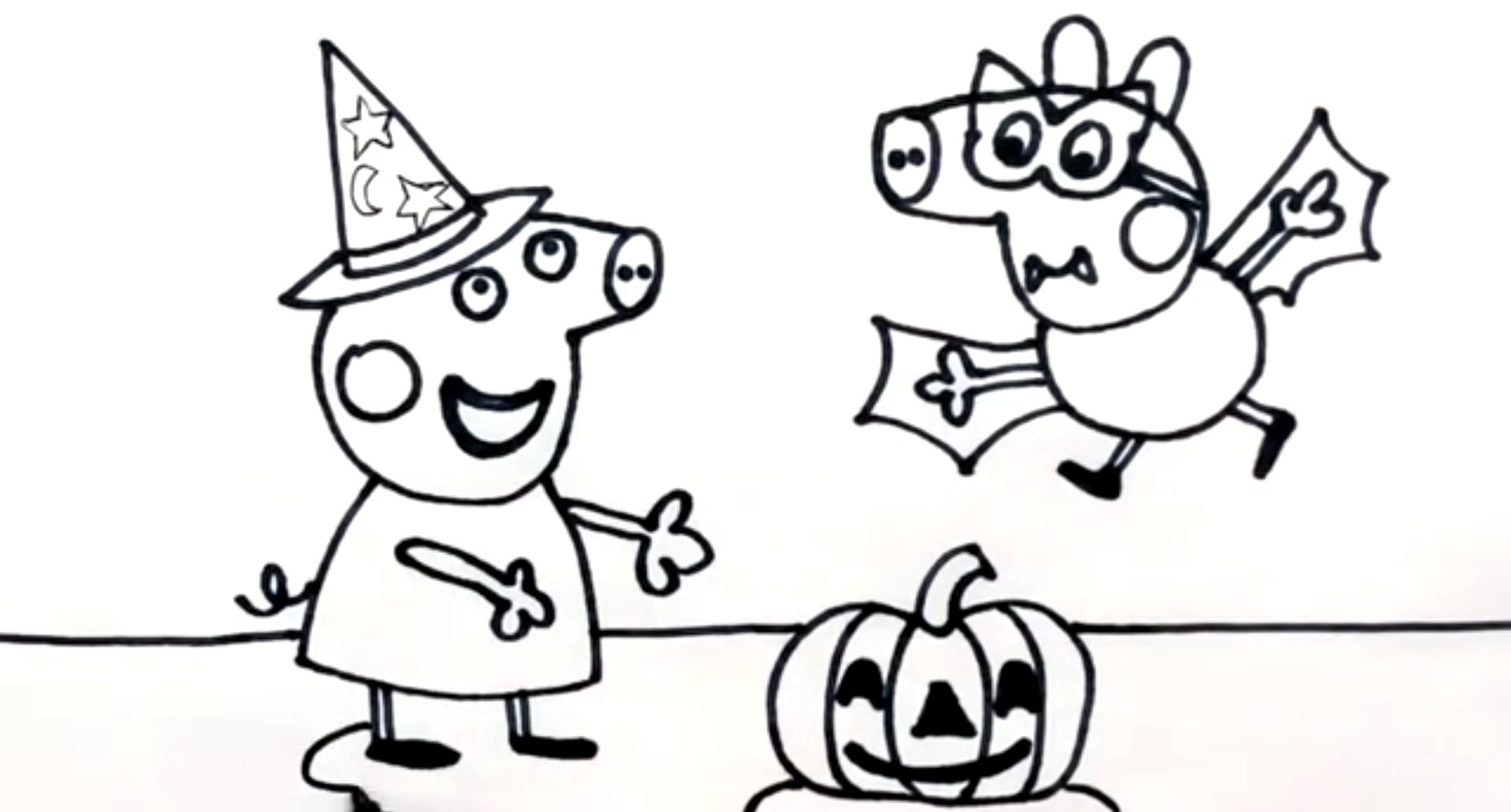 Dibujos de George el hermano de Peppa Pig en otoño