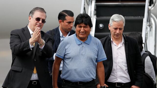 Marcelo Ebrard, Evo Morales y Álvaro García