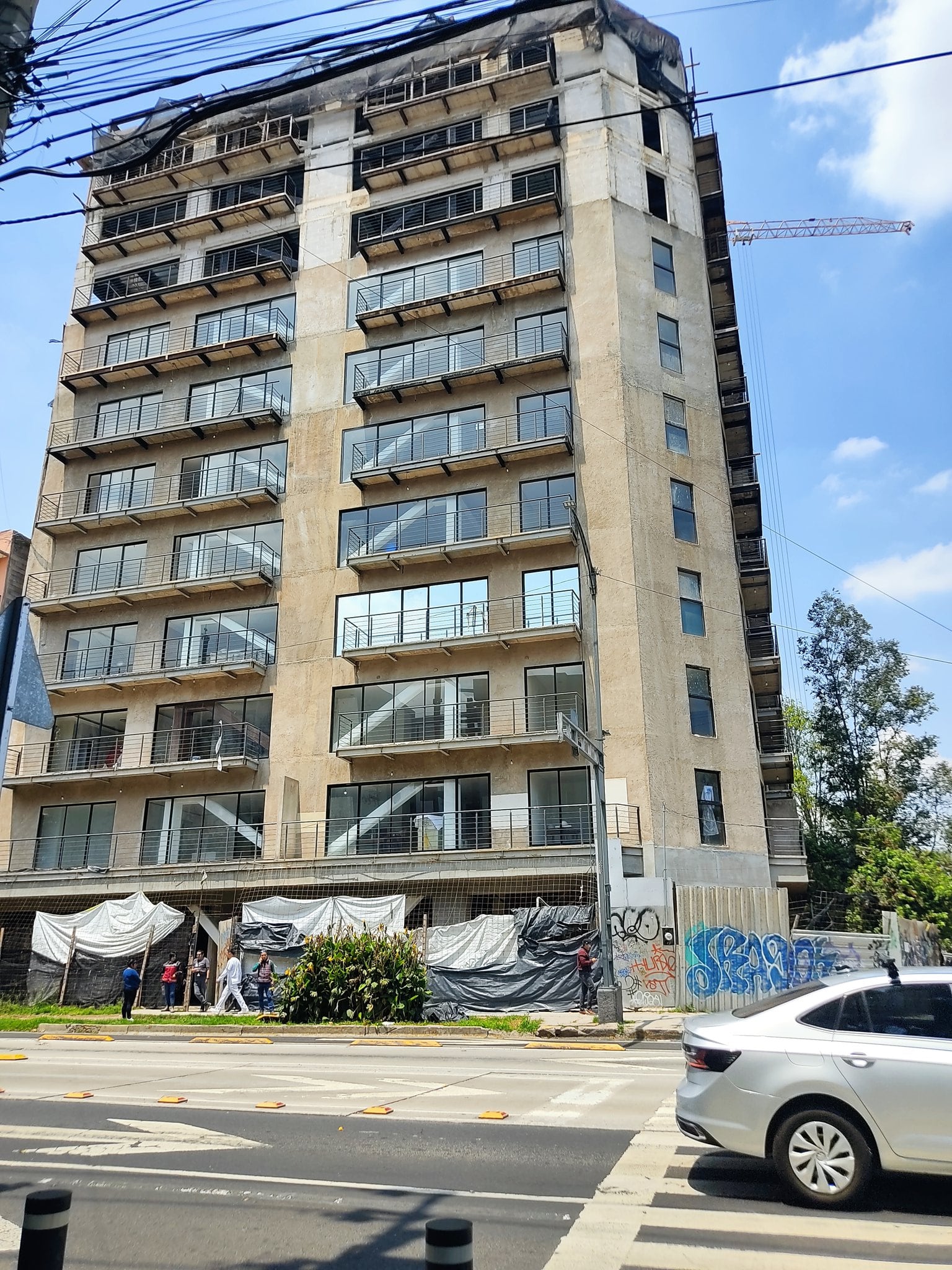 Edificio en reconstrucción en Xola 32, alcaldía Benito Juárez