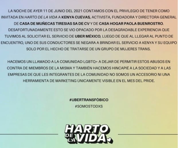 Uber transfóbico