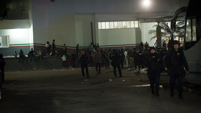 Estación de migración en Tapachula. Huída de migrantes.