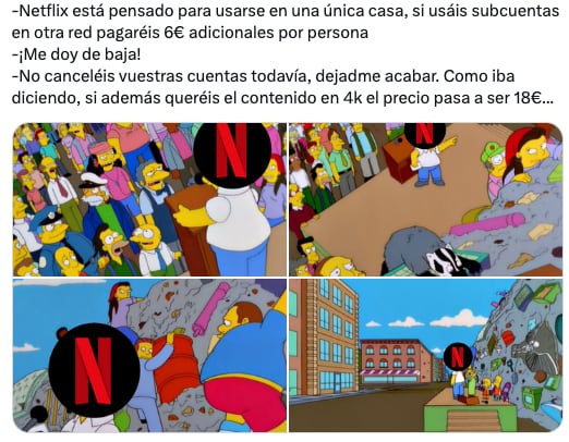 Memes tunden a Netflix por la polémica de sus cuentas compartidas
