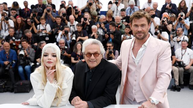 Anya Taylor-Joy, George Miller y Chris Hemsworth en el Festival de Cannes 2024 presentando Furiosa