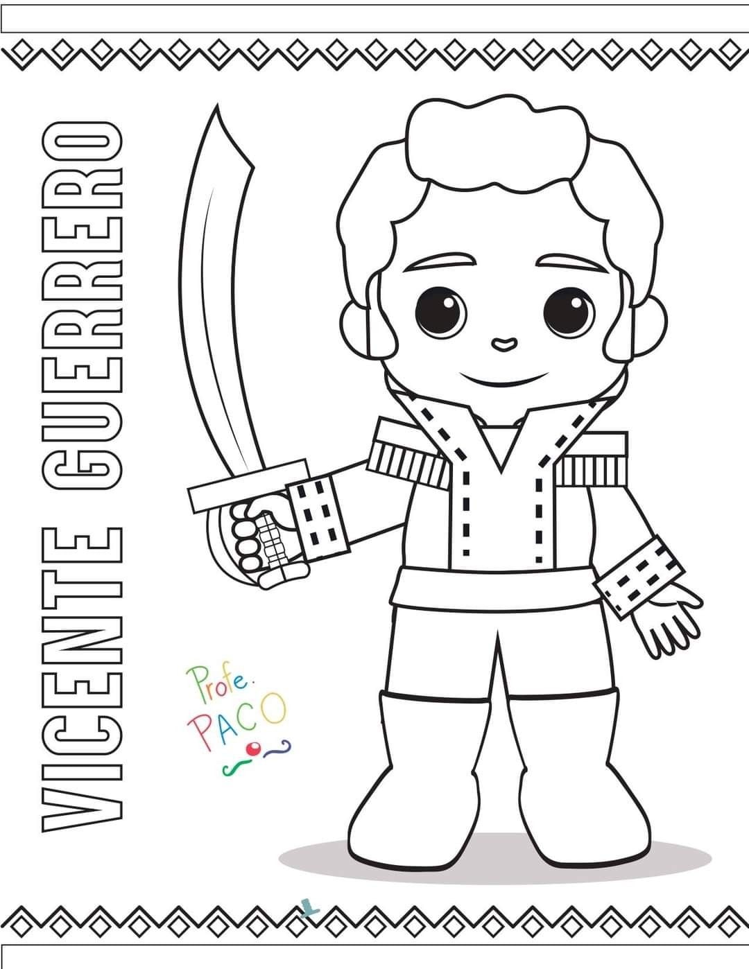 Dibujos para colorear de los héroes de la Independencia de México