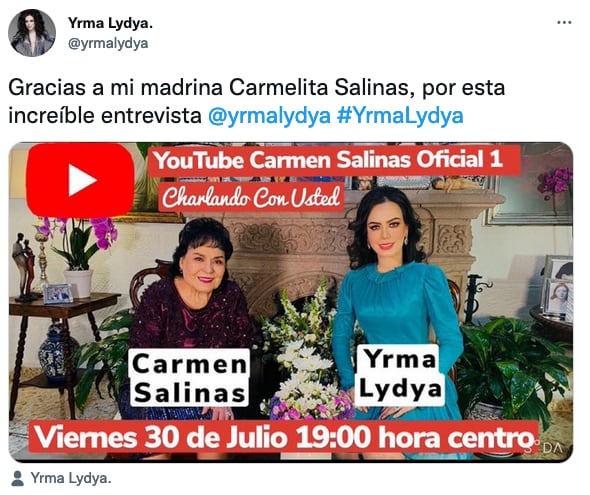 Carmen Salinas madrina de Yrma Lydya.