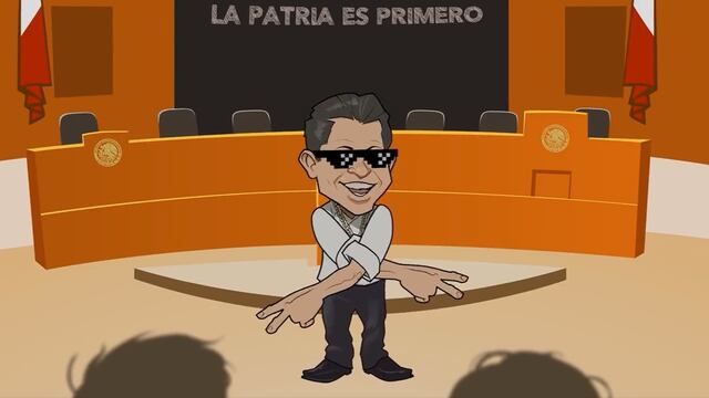 Ricardo Monreal presume versión animada de su rap