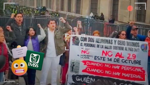 Trabajadores del IMSS llevan sus reclamos a Palacio Nacional; exigen aumento salarial