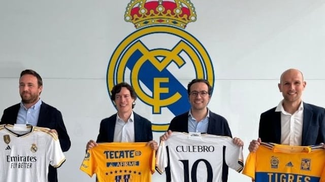 Directivos Club Tigres con el Real Madrid