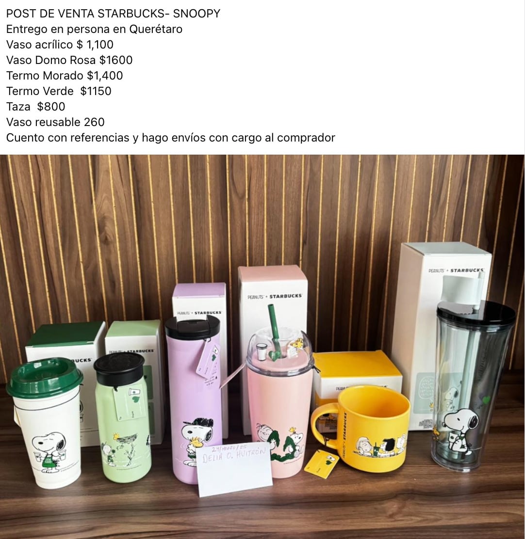 La colección de Snoopy en Starbucks con revendedores