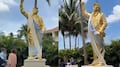 Así luce la estatua dorada de Donald Trump en Mar-a-Lago