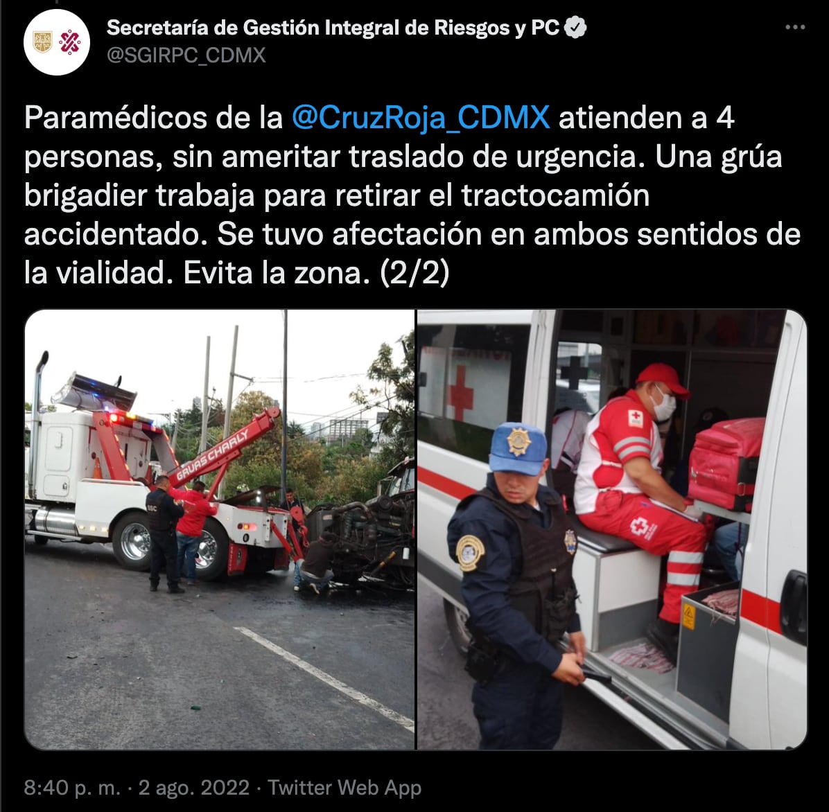 Tractocamión pierde el control y choca contra 3 autos en la alcaldía Álvaro Obregón