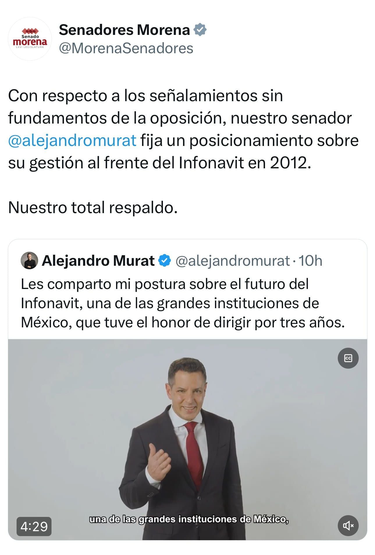 Alejandro Murat recibe respaldo de Morena tras señalamientos