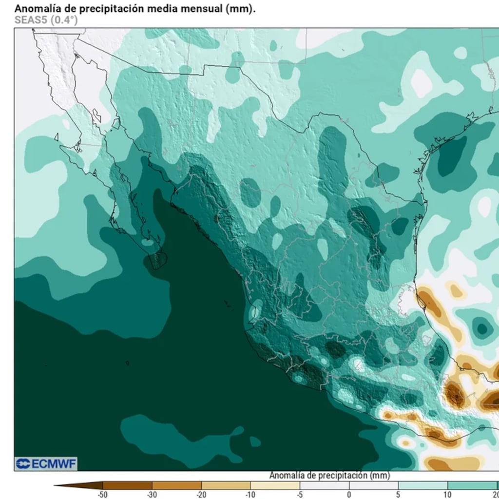El Niño podría traer más lluvias y frío a México durante otoño de 2026