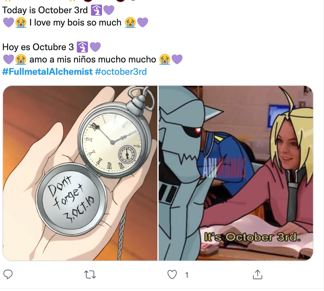 Recuerdan a 'Fullmetal Alchemist' este 3 de octubre