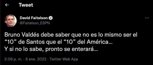 David Faitelson confundió a Diego Valdés con Bruno Valdez