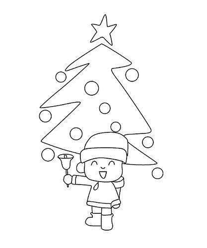 5 dibujos de Pocoyó para colorear por Navidad 2024