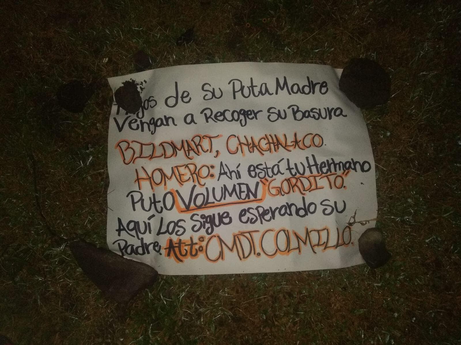 mensaje de amenaza hacia Carlos Bildmart antes de morir/Facebook