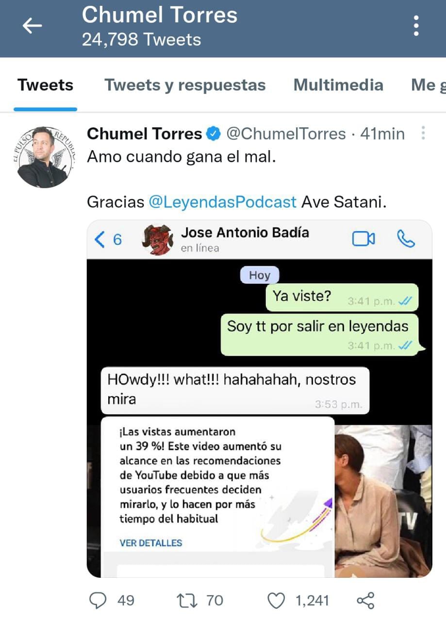 Chumel Torres en Leyendas Legendarias/Twitter