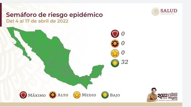 Semáforo Covid-19 del 4 al 17 de abril.