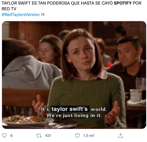 Spotify colapsa tras el estreno de (Red Taylor's Version) de Taylor Swift