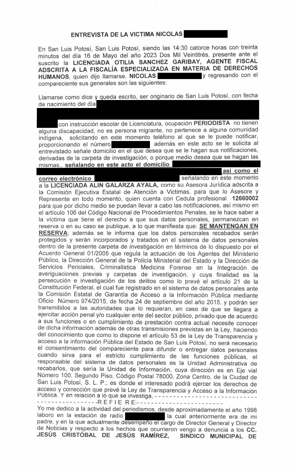 Periodista denuncia a Iván Noé Estrada