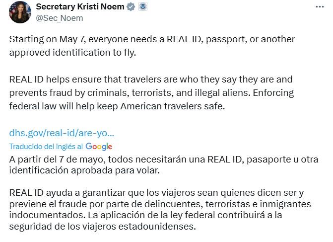Gobierno de Donald Trump pedirá REAL ID para evitar migrantes en sus vuelos