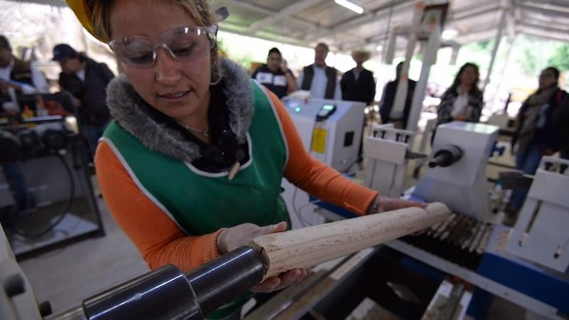 Trabajadora de la industria mueblera.