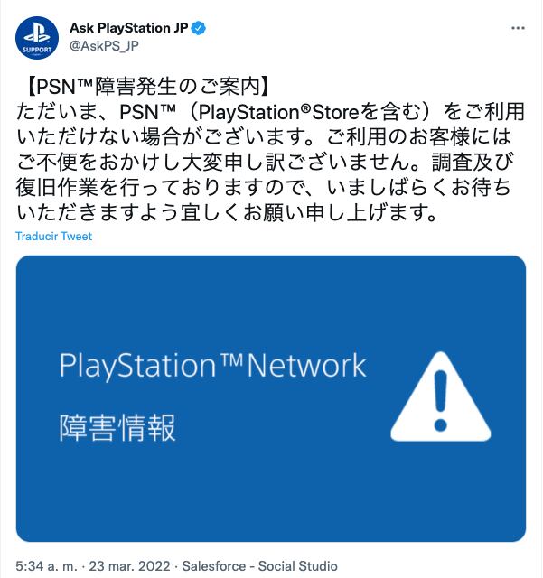 Reporte de fallas en los servicios de PlayStation