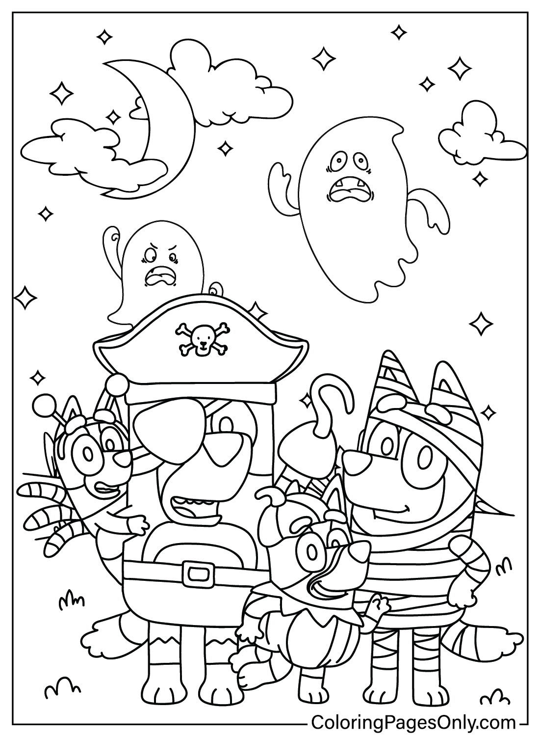 Dibujo de Bluey en Halloween