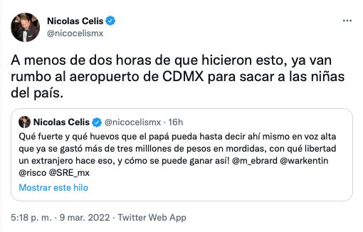 denuncia del caso de las sobrinas desaparecidas del productor de la película Roma, Nicolás Celis