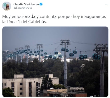 Inauguración del Cablebús Claudia Sheinbaum
