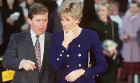 Lady Di y junto a su guardaespaldas Ken Wharfe