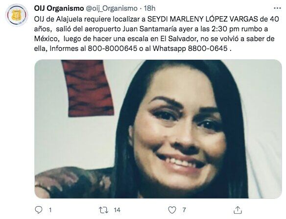 Ficha de búsqueda de Seydi Marleny López Vargas