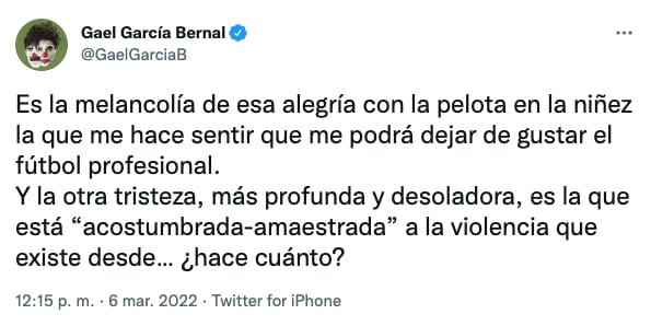 Tuit de Gael García Bernal