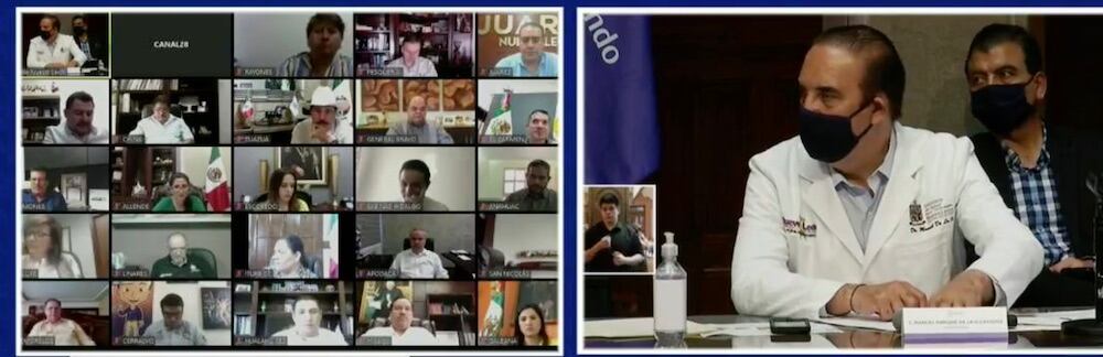 En la rueda de prensa estuvieron de manera virtual los 51 alcaldes.