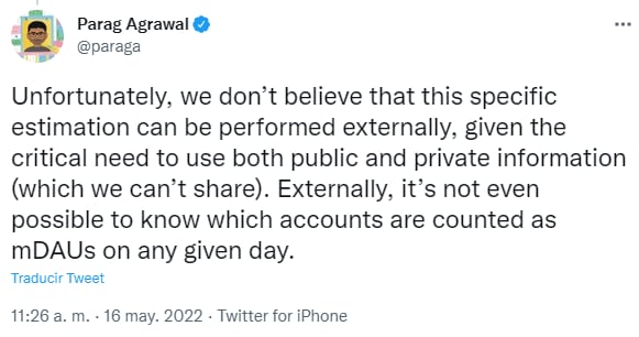 CEO de Twitter cuestiona estrategia de Elon Musk para detectar cuentas falsas