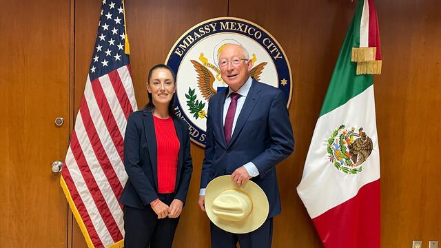 Claudia Sheinbaum con Ken Salazar