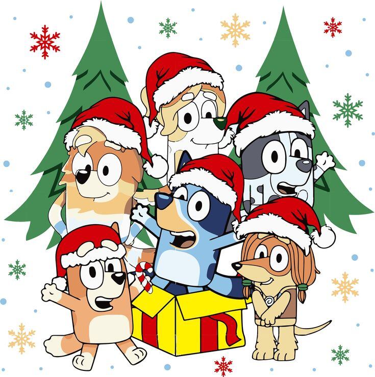 7 tarjetas navideñas de Bluey para imprimir y regalar en Navidad