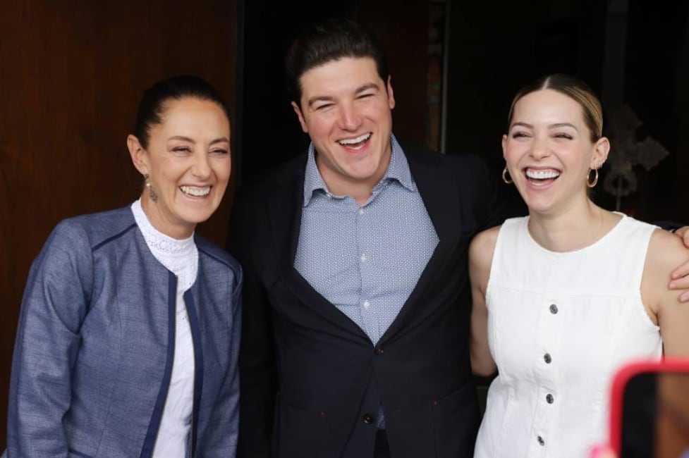 Claudia Sheinbaum con Samuel García y Mariana Rodríguez