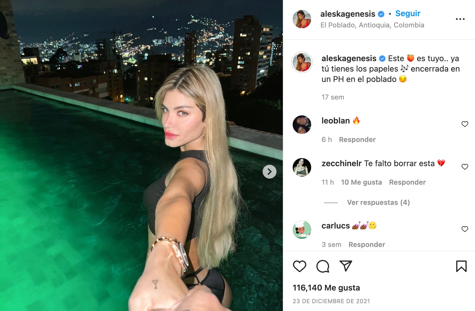 Genesis Aleska aún no borra fotos con Nicky Jam