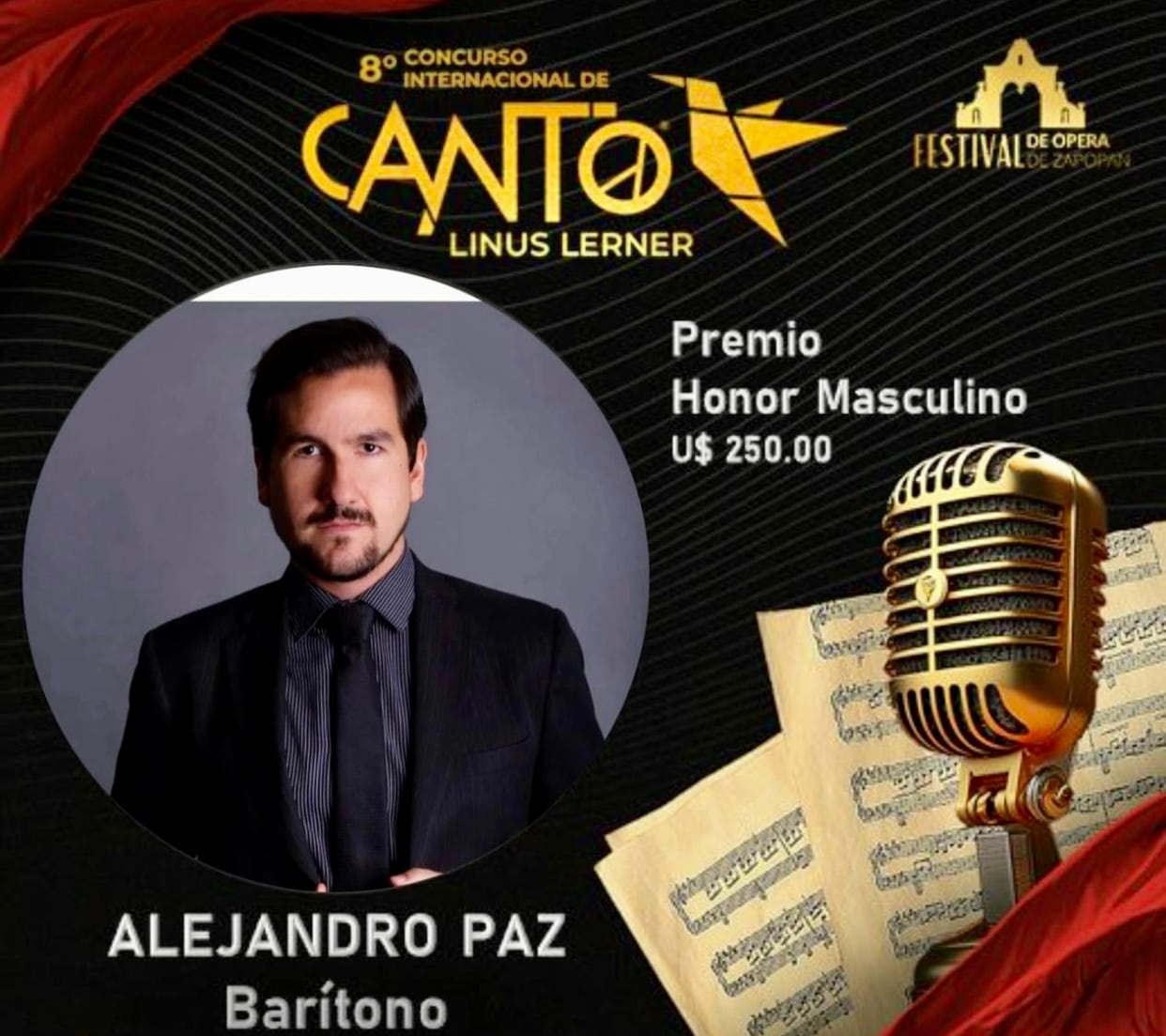 Alejandro Paz Lasso, Barítono
