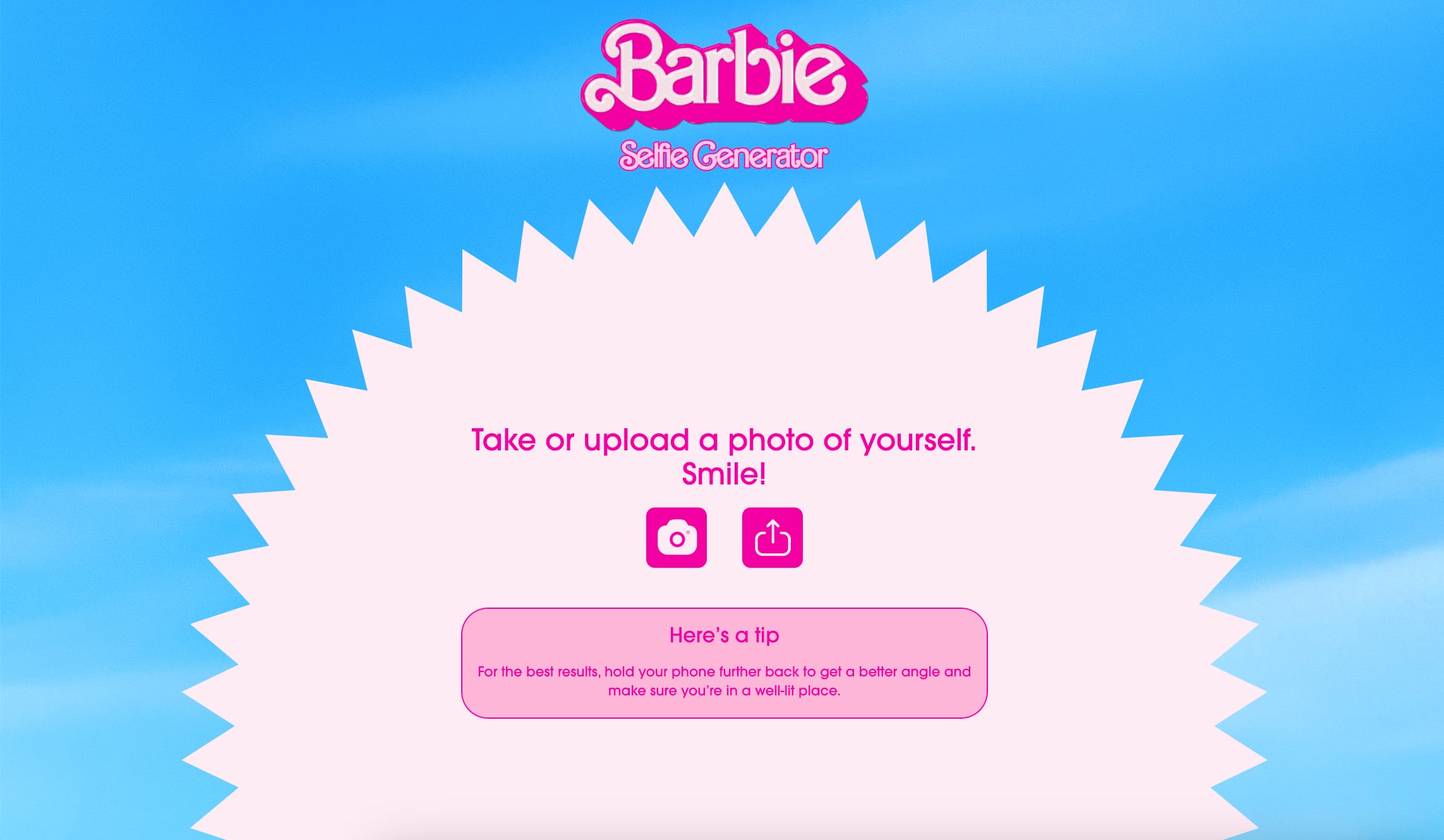 Barbie Selfie Generator genera un póster como el de la película